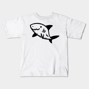 Stick Figure of a Shark in Black Ink Kids T-Shirt